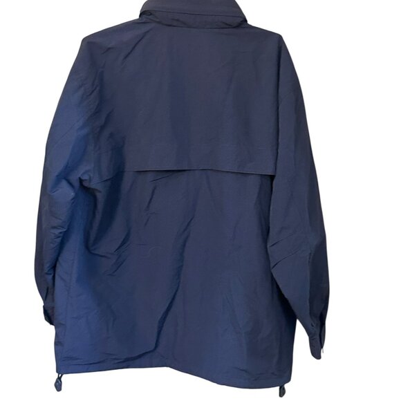 VNTG St Michael Marks & Spencer Deck Jacket Rain Navy Hood Vented Full Zip XL - Picture 2 of 12